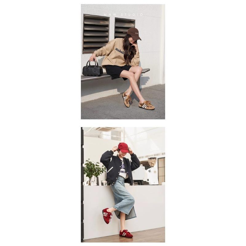 Women S Vintage Cowhide German Training Sneakers Casual Racing Shoes