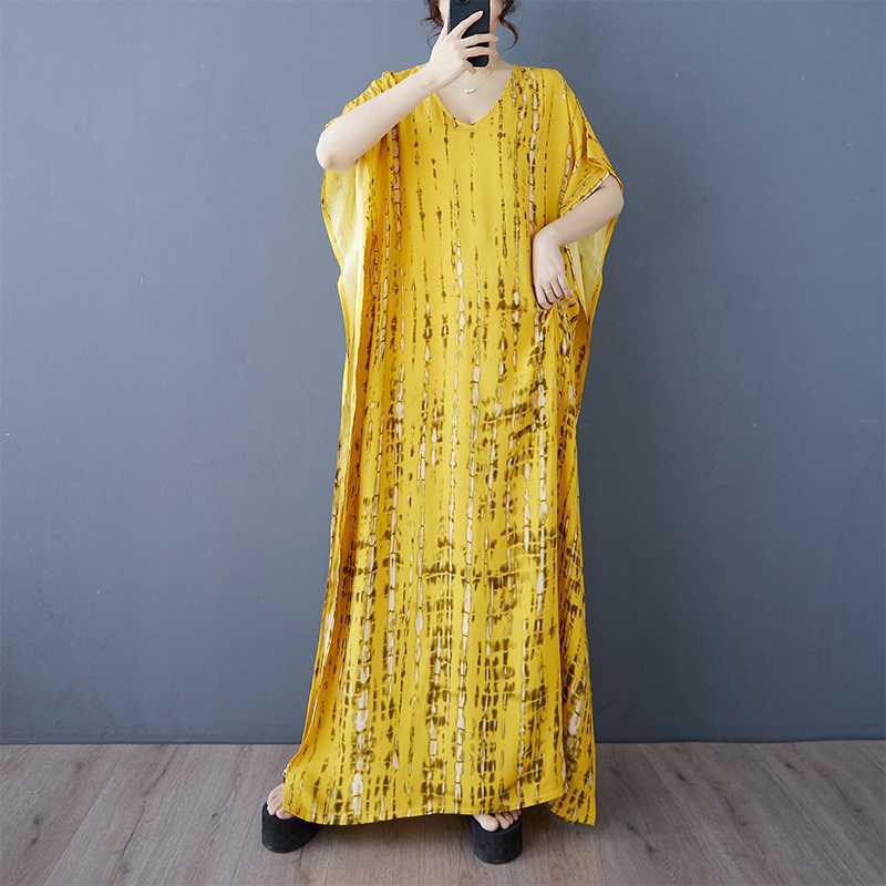 Women's Casual Retro Cotton and Linen Beach Dress