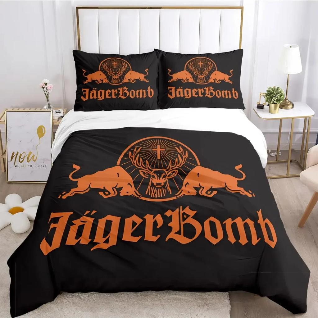 New J-Jagermeister Deer Duvet Cover Kawaii Comforter Bedding Sets Soft Quilt Cover and Pillowcases Single Double Queen King