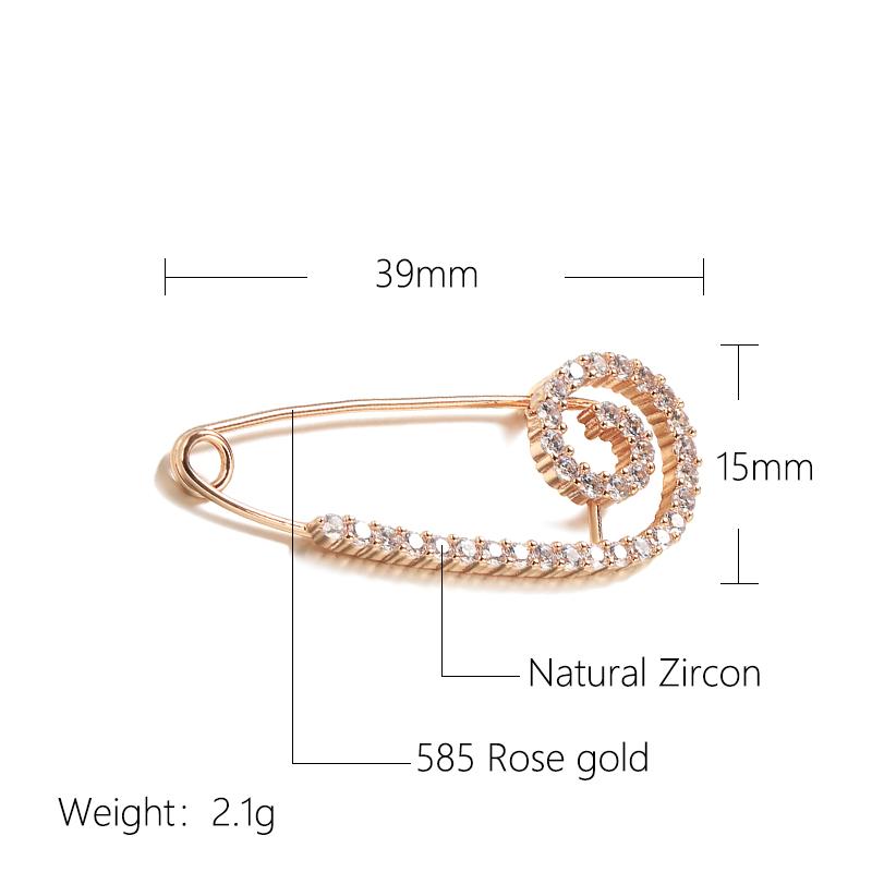 New  Rose Gold Fine Brooch For Women Creative Fashion Wedding Jewelry Unique Hollow Natural Zircon Boutonniere