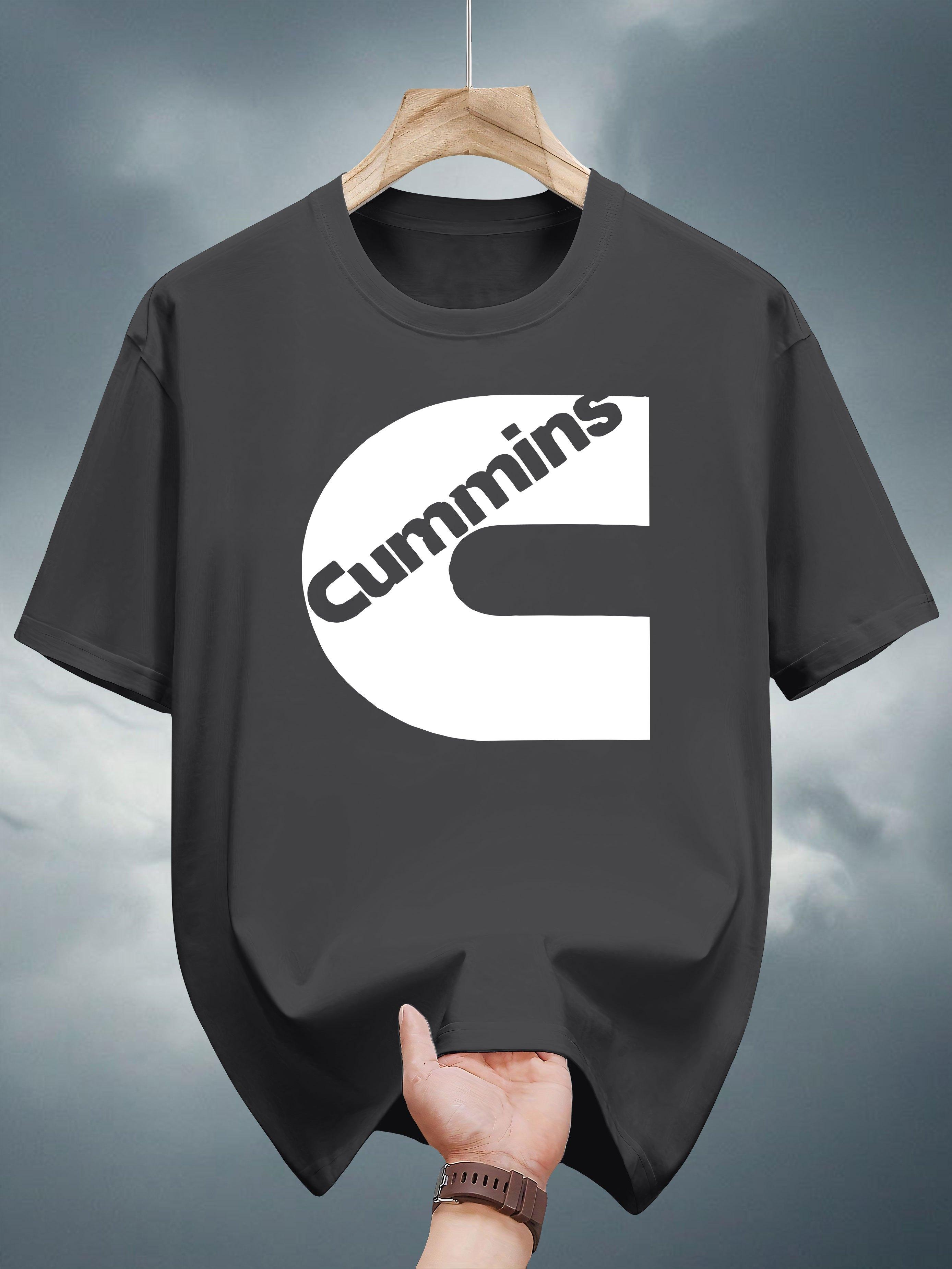 T-shirt with Bold C Graphic Print - Navy Blue Casual Summer Tee XXXXL