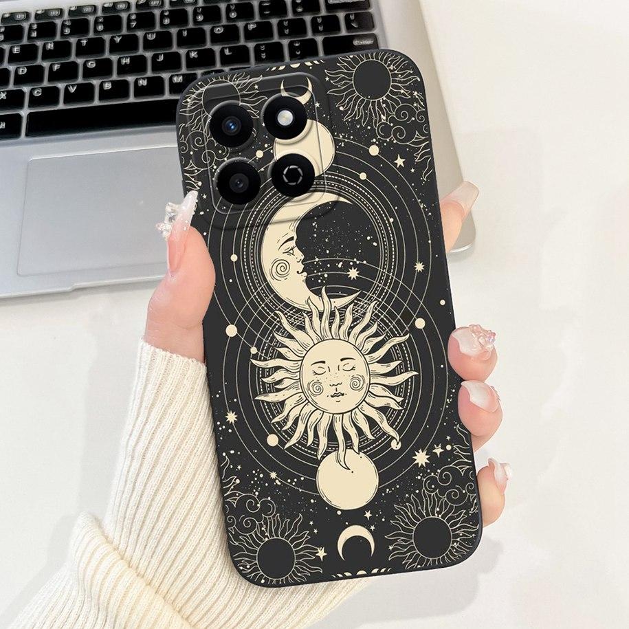 Shockproof Case For Honor X7c Cover HonorX7c 4G Funda Fashion Bowknot Marble Soft Liquid Silicone Cases For Honor 200 Smart Etui