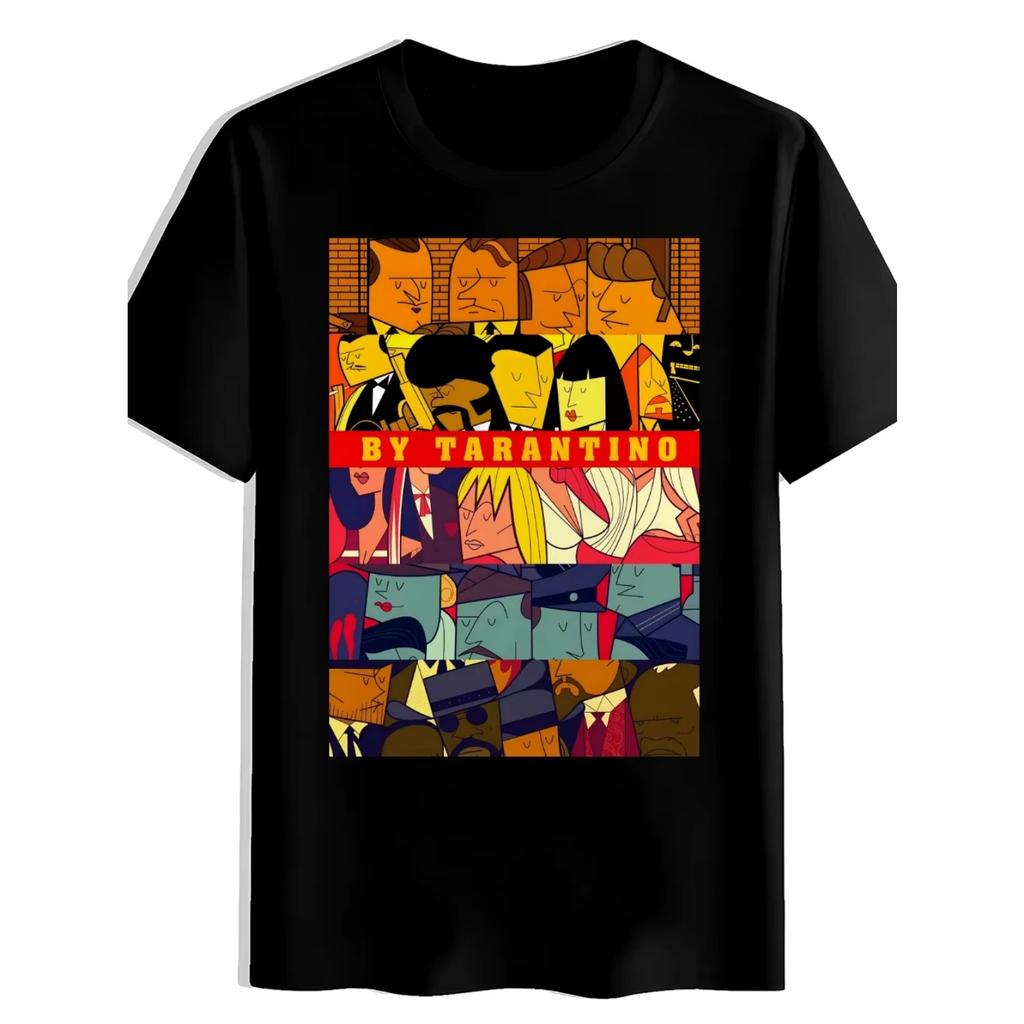 T-shirt Nera da Uomo a Maniche Corte con Stampa di Fantasia Divertente e Artistica Design Popolare Trendy Divertente Estiva Casual Primavera_Estate