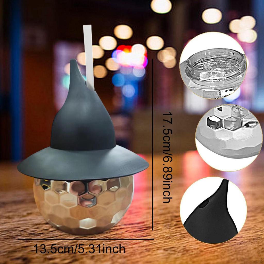 Disco Ball Cup Drinking Tea Bottle Gift with Witch Hat Spherical Halloween Coffee Mug for Theme