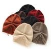 Autumn and winter new skin-friendly cashmere drawstring soft waxy knitted warm cashmere cap is in stock in large quantities