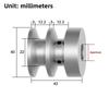1pcs Aluminum Alloy V-belt Pulley A-type Double-slot Motor Motor Pulley Industrial Drive Wheel V-slot
