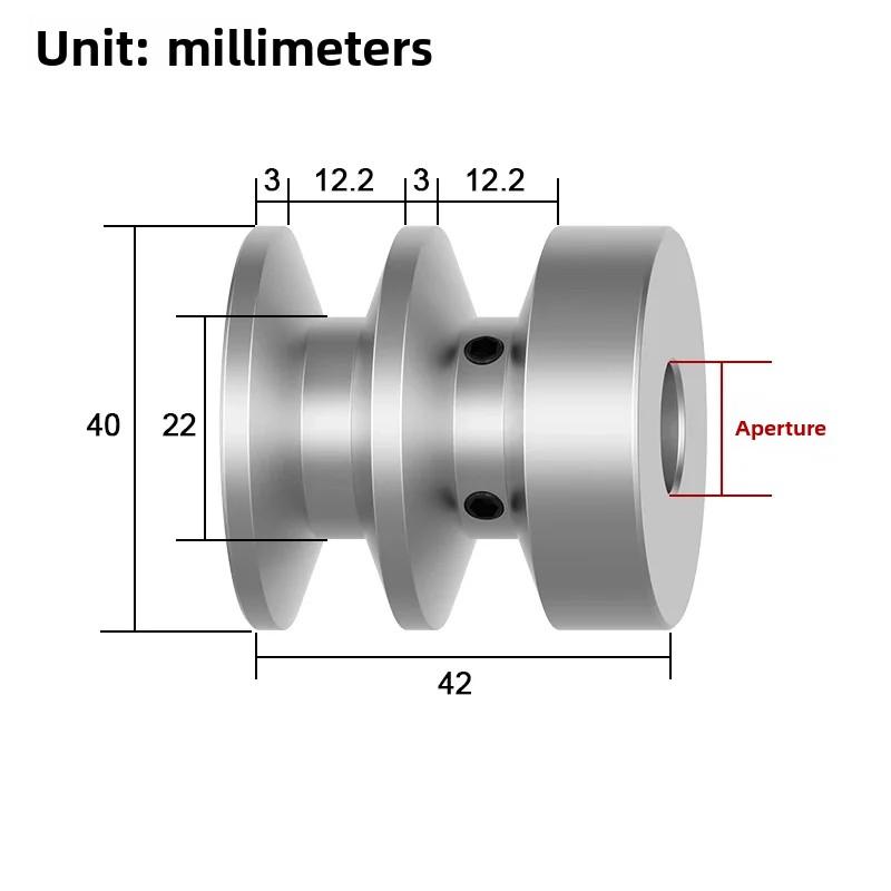 1pcs Aluminum Alloy V-belt Pulley A-type Double-slot Motor Motor Pulley Industrial Drive Wheel V-slot