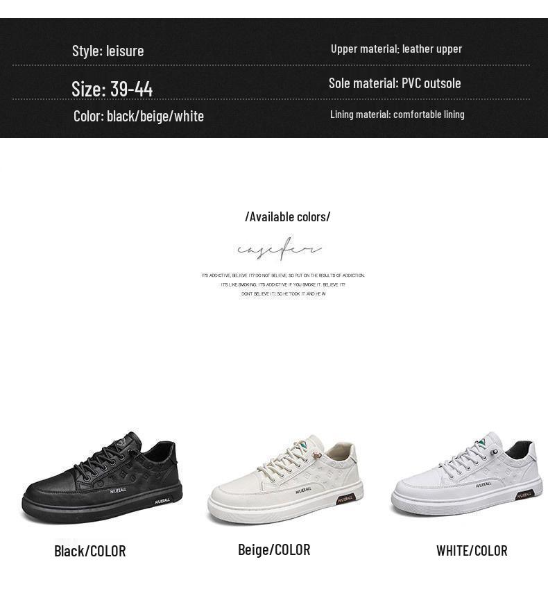 2025 Men's Summer Fashion Casual Non-Slip Leather Skate Shoes - Versatile and Wear-Resistant