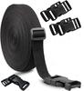 4M Nylon Webbing Strap Band with Flat Side Release Buckles Tri-Glide Slides for DIY Luggage Strap and Backpack Buckles and Strap