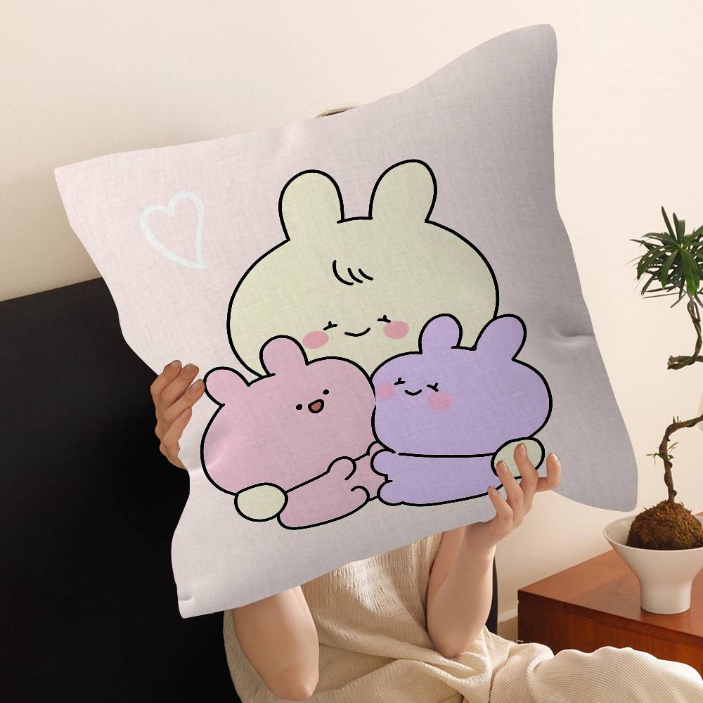 Cartoon Asamimichaan Asleep Cute Asamimi Office Cushion Pillowcase Car Cushion CoverXCM Lumbar Pillowcase Sofa Pillowcover