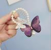 Tassel Pearl Embroidered Butterfly Hairpin Back Of The Head Hair Clip Female Ball Hair Accessories
