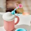 Cup Straw Covers Begonia Flower Straw Cover Silicone Straw Tips Lids Floral Shape Dustproof Straw Stoppers Cup Accessories