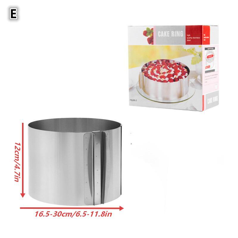 1Pcs Stainless Steel Telescopic Mousse Ring Circle Mold Rustproof Adjustable Mousse Cake Ring For Easy Release Baking Ring Tools
