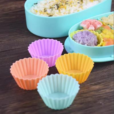 3Pcs Bento Divider Cup Easy Clean Mould Reusable Cake Mold Dessert Sushi Separate Storage Accessories Food Lunch Box Liner