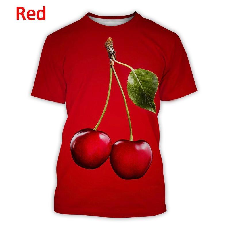 Fruit Cherry 3d Printed T-shirt Men Women Summer Short Sleeve T-Shirt Fashionable Comfortable Casual Breathable O-Neck T-Shirts