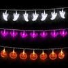 LED Halloween Decorative String Lights: Pumpkin, Ghost, Eye & Skull Battery Lights