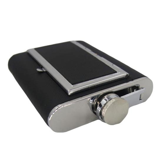 Cigarette Case 5/6oz Stainless Steel Hip Flask Wine Liquor Alcohol Drinkware