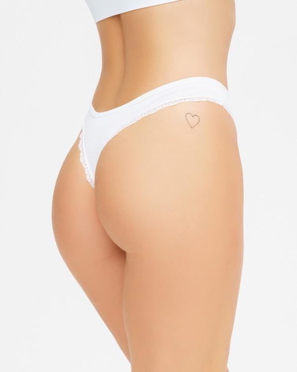 Cotton Thong with Lace Trim ISSA Plus