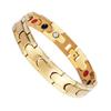 Mens Titanium Steel Bracelet With 18K Gold Vacuum Plating Adjustable Width 10.7mm Fatigue-Resistant Geometric Line Design