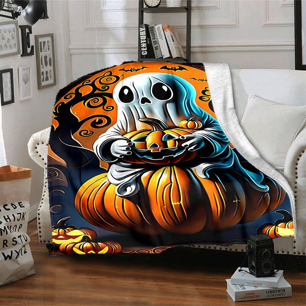 1PC Halloween Ghost Blanket, Throw For Sofa, Bed, Travel, Camping, Livingroom, And Bed, Printing Blanket With Soft And Warm Fabric yy250918194