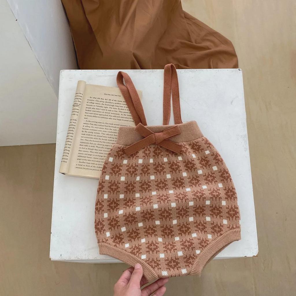 2025 Herbst Kleinkind Mädchen Übergröße Kontrast Strickjacke & Schleife Strampler Set