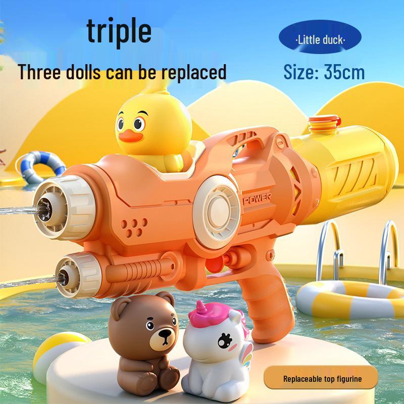 Double Nozzle Water Gun Toy: Little Horse, Dinosaur, Duck & Shark Squirt Gun