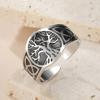 Dawapara Tree of Life Ring Yggdrasil World Tree Celtics Knot Adjustable Ring Stainless Steel Wedding Band Wholesale Jewelry