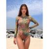 European and American Smart Swimsuit Women's One-piece Long-sleeved Anti-sun Mesh Yarn