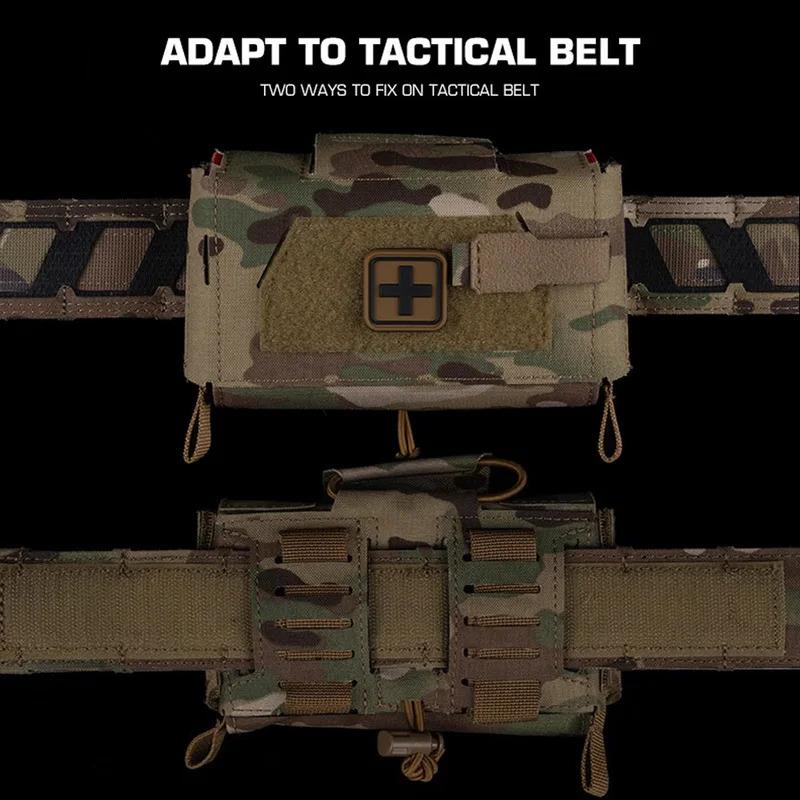 Compact V3 GEN3 Trauma Pouch, Camo MD2 IFAK Tactical First Aid Bag, Medical Utility Pouch For Hunting Vest Plate Carrier Waist Belt Gear