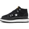 One Star Fleece Lined Boot Casual Comfortable Platform Non-Slip Abrasion Resistant Low-Top Espadrilles Women's Black & White