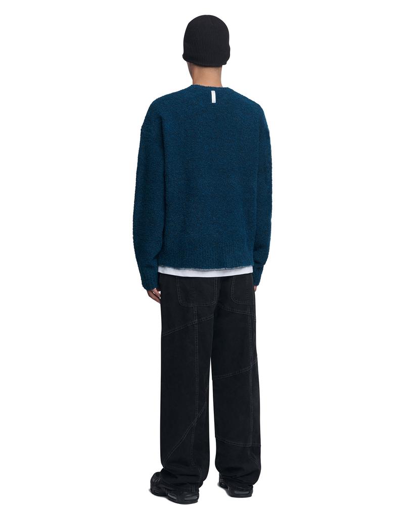 Nomaenyueol Reversible Wool Hairy Knit - Whale Blue