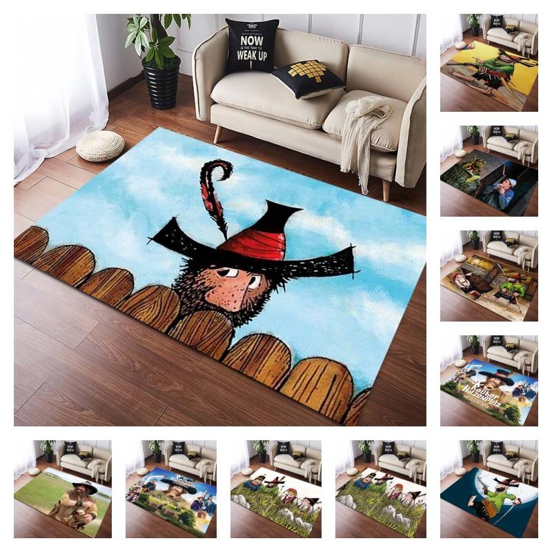 Der Räuber Hotzenplotz Cartoon Area Rug, Classic German Kids Book Print Non Slip Floor Mat, Bedroom Living Room Decor Gift For Children And Comic Fans