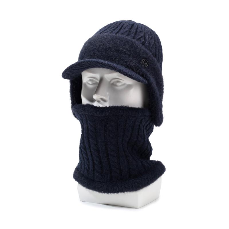 Cappello da uomo anziano, berretto invernale in velluto, caldo cappello di lana lavorato a maglia, da nonno