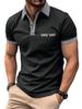 Men's Summer Fashion Loose Polo Shirts Short Sleeve Plaid Turn-down Collar T-shirt Top