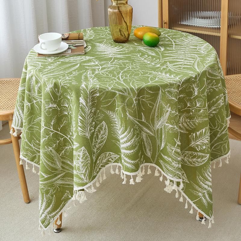 Table Cloth Round Polyester Tablecloth Pastoral Floral Washable Table Cover for Farmhouse Picnic Tabletop Decor Decoración Hogar