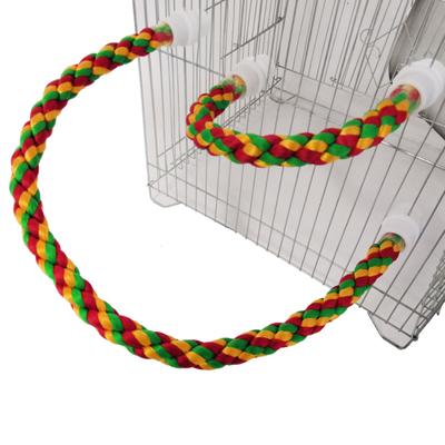 Papegaai Kleurrijke Katoenen Touw Baars Stand Training Staande Speelgoed Vogelkooi Accessoires Voor Hamster