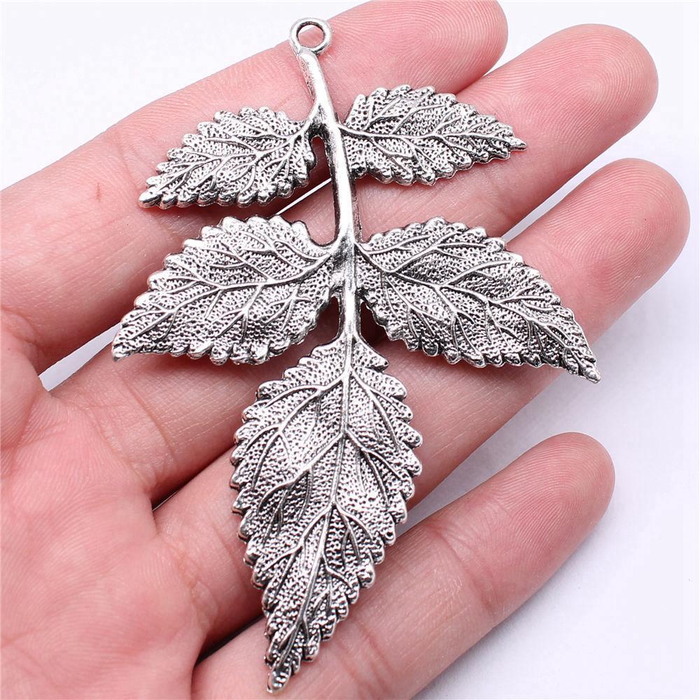 Foglie Grandi Dettagliate Fascino Botanico Bronzo Antico Lega di Zinco Materiali per la Creazione di Gioielli Stile Fabbricante di Gioielli Fascini Metallici
