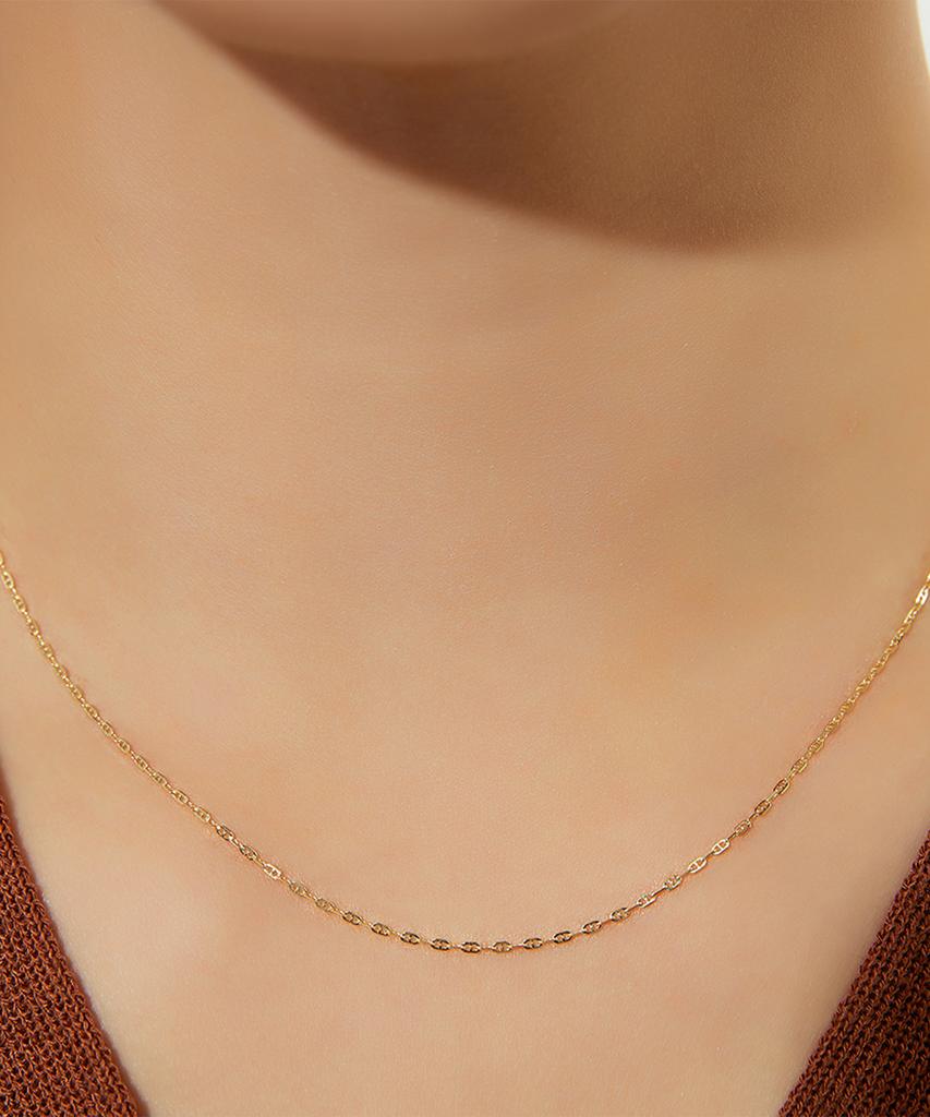 Helene Jewelry 14K 18K Square Ladder Chain Gold Necklace (Type A)