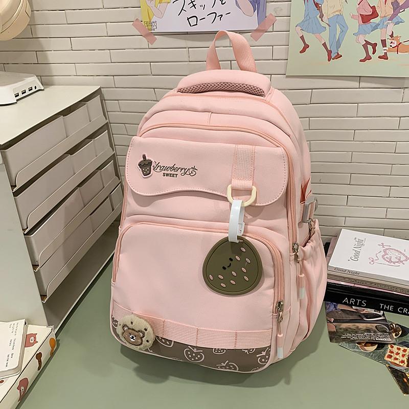 Großer Nylon-Rucksack im Bärenstil mit atmungsaktivem Design für Schule und Universität