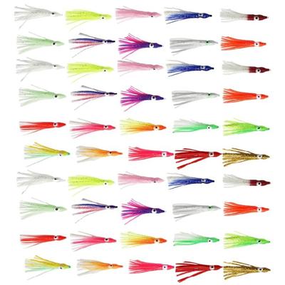 50Pcs Saltwater Fishing Baits Baits Fishing Tackle Accessory Soft Fishing Lures Squid Skirts Glow Skirt Lures