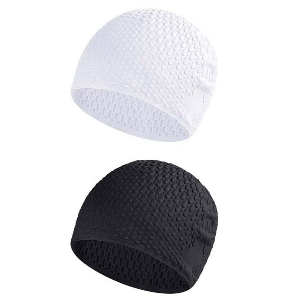 Plus Size Silicone Swimming Cap Waterproof Flexible Protect Ears Pool Hat High Elastic Solid Color Swimming Hat Swim Sports