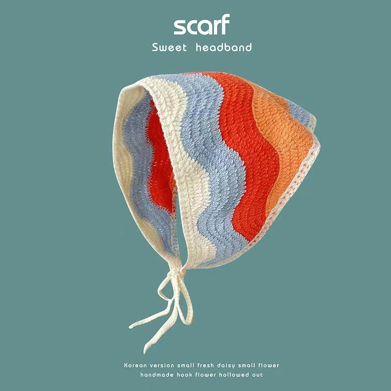 Women Triangular Scarf Summer Thin Sun Protection Lace Headscarf French Breathable Versatile Hair Band Funny Girl Cute Headscarf