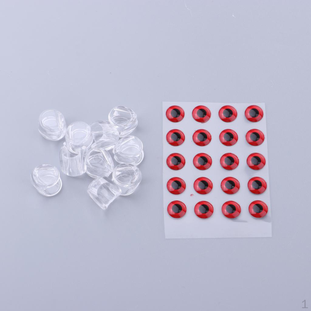 2 Fishing Eyes & 10pcs Head, Waterproof 3D Accessories Tackle
