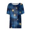 Women's  Sky Printed Fashion Casual Round Neck Short Sleeve T-shirt Top