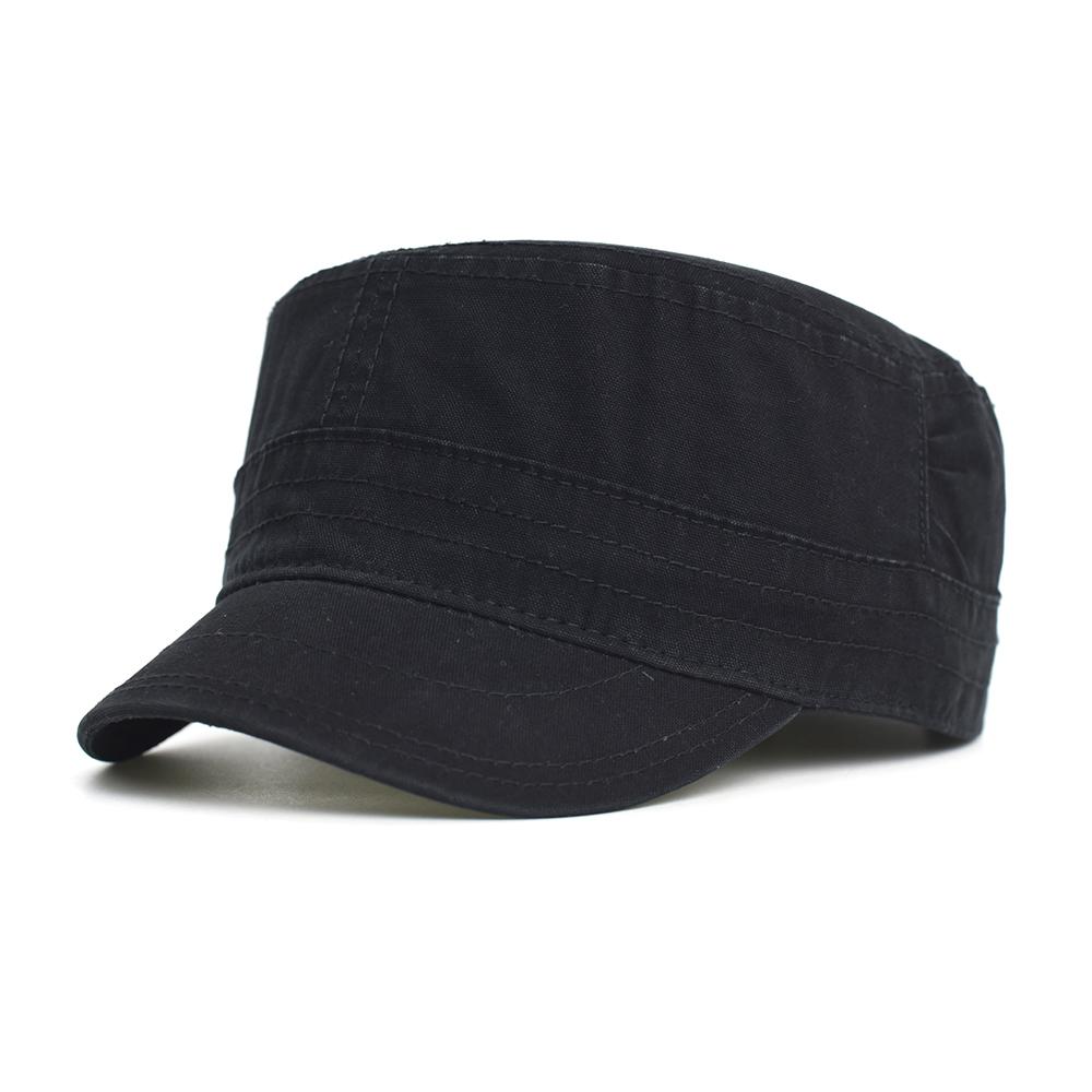 Spring Summer Washed Cotton Military Caps Men Women Casual Fashion Unique Design Vintage Flat Top Hat