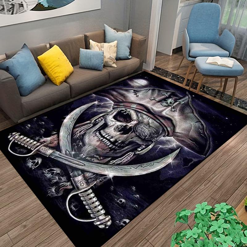 15 Sizes Skeleton Sea Pirate Pattern Rug Carpet for Living Room Bathroom Mat Creative Doormat Carpet for Bedroom Home Decor cool