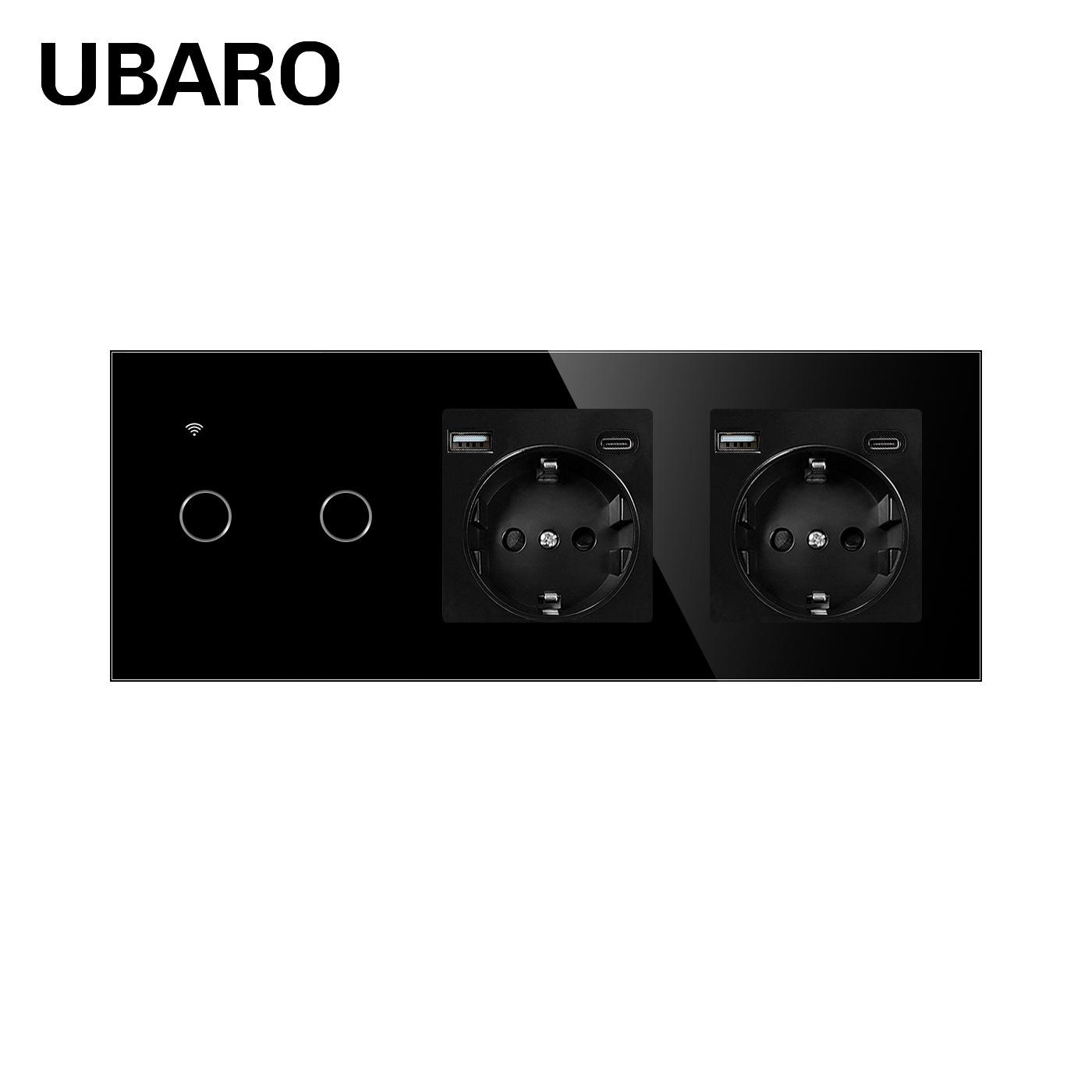 

Європейський Стандарт 228 Розумна WiFi Розетка-Вимикач Graffiti із Загартованим Склом