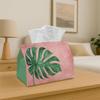 1pc Modern Botanical Tissue Box Holder - Monstera Leaf Design, Party Tissue Box, Multifunctional for Kitchen And Dining, Durable Fabric Napkin Organiz