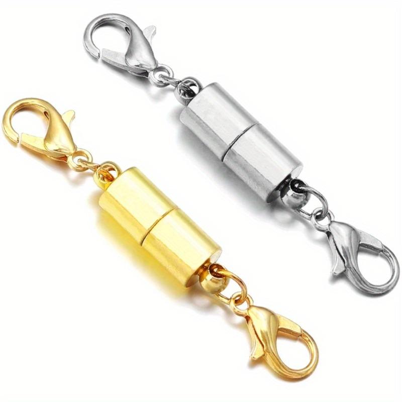 4Pcs/Lot Round Magnetic Clasps for Jewelry Making Magnet End Clasp Connectors Buckle Metal Clasp with Lobster Clasps.