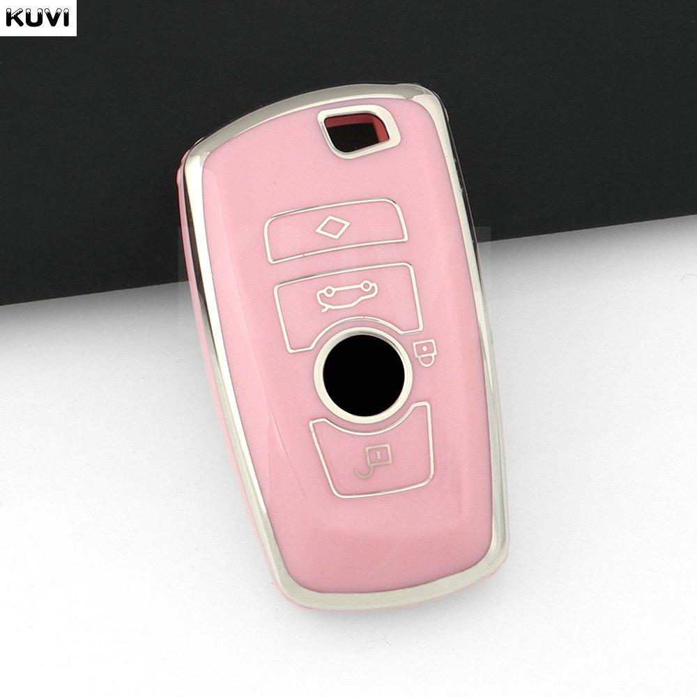 

ТПУ Чехол для ключа автомобиля Крышка Оболочка Брелок для BMW 1 3 5 7 Серии X1 X3 X4 X5 F10 F15 F16 F20 F30 F18 F25 M3 M4 E34 Аксессуары розовый